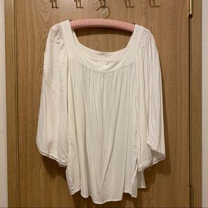 Ava & Viv White 3/4 Sleeve Blouse size 2X